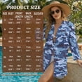 thumbnail image 7 of Xoenoiee Blue Camo Print Swimsuit Coverup for Women Bathing Suit Cover Ups V Neck Button Down Beach Shirt Dress Bikini Swimwear Cover up, 2XL, 7 of 7