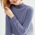 thumbnail image 4 of Scyoekwg Womens Long Sleeve Tops Crew Neck Bottoming Shirt Lightweight Loose Fall Tops Dressy Casual Blouses Trendy Solid Color Pullover (Blue,L), 4 of 4