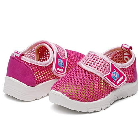 

DADAWEN Boys Girls Water Shoes Breathable Non-Slip Lightweight Beach Pool Swim Water Sandals Sneakers for Toddler/Little Kid Rose Red US Size 5.5 M Toddler