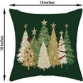 thumbnail image 2 of Christmas Pillow Covers 18x18 Inch 2 Pcs Sage Green Cream Christmas Trees Decor Throw Pillows Golden Winter Xmas Holiday Farmhouse Decoration Pillowcase Linen Cushion Cover for Couch Sofa Bed, 2 of 6