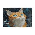 thumbnail image 2 of Non-Slip Area Rug 36"x24" Indoor Washable Floor Mats Carpet Printed for Living Room, Bedroom, Home Decor Orange Cat with Blue Eyes, 2 of 7