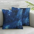 thumbnail image 3 of Creowell Galaxy Blue Stars Pillow Covers  Space Decorative Couch Pillow Cases Square Throw Pillows Home Decor for Living Room Bedroom Bed Cushion Outdoor, 3 of 5