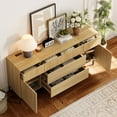 thumbnail image 4 of 63" Modern Reeded Dresser TV Stand with Drawers, Entertainment Center with Charging Station, Wooden TV Console with Storage for Living Room, 4 of 8