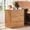 Brown, variant on Buildhom 23" Fluted Nightstand with Charging Station, 3-Drawer Wood End Table for Adult Bedroom, Closet, Black