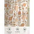 thumbnail image 6 of Sheer Curtains 72 inches Long, Vintage Wallpaper Orange Flower Plants Vintage Light Filtering Sheer Window Curtains Rod Pocket Voile Drapes for Bedroom Living Room, 52"W x 72"L 2 Panels, 6 of 7