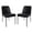 Black, variant on Loft Contemporary Vegan Leather Metal Side Chair in Ivory - Set of 2