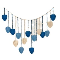 Woven Leaves Macrame Wall Hanging Ornament, Handmade Woven Art Wall Tapestry Home Decoration for Bedroom Living Room C