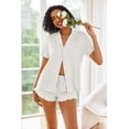 thumbnail image 3 of Ekouaer Lounge Sets for Women Short Sleeve Sleepwear Button Down Pjs Loungewear Soft Nightwear, 3 of 7