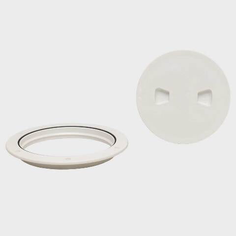 Beckson Boat Screw-Out Deck Plate DP60-W | 6 Inch White