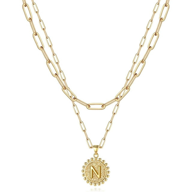 Collar con inicial de oro para mujer para niña Vhermosa HMHZ848-14