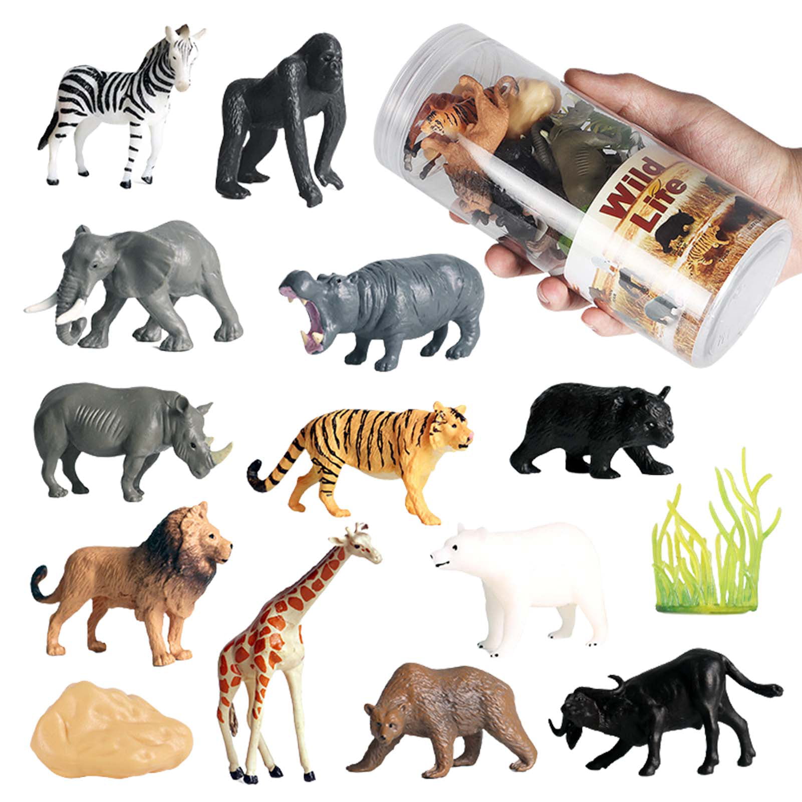 huoge 12-PCS Woodland Animal Figurines - Educational Animals Figurines  Miniature | Hand Painting Realistic Animal Toys for Christmas Party  Decorations 