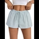 thumbnail image 2 of Pantalones Cortos Tipo Bóxer de Verano con Cintura Elástica, Cordón Ajustable y Estampado de Rayas para Mujer Verde M, 2 of 7