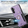thumbnail image 5 of ELEHOLD for Samsung Galaxy S22 Case with Ring Holder, Galaxy S22 Wallet Case with RFID Blocking Card Holder Wristlet Strap, Magnetic Button Flip Folio Kickstand Shockproof Phone Cover,Purple, 5 of 10