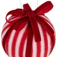 thumbnail image 4 of Northlight Striped Candy Cane Christmas Ball Ornament - 4" (100mm) - Red and White, 4 of 5