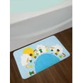 thumbnail image 2 of World Bath Mat, Smiling Kids over Planet Drawing All Children of the World Happy Friendship Peace, Non-Slip Plush Mat Bathroom Kitchen Laundry Room Decor, 29.5 X 17.5 Inches, Multicolor, Ambesonne, 2 of 2
