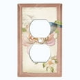 thumbnail image 2 of Metal Light Switch Plate Cover Antique Floral Hummingbird Home Sketch FLW097, 2 of 13