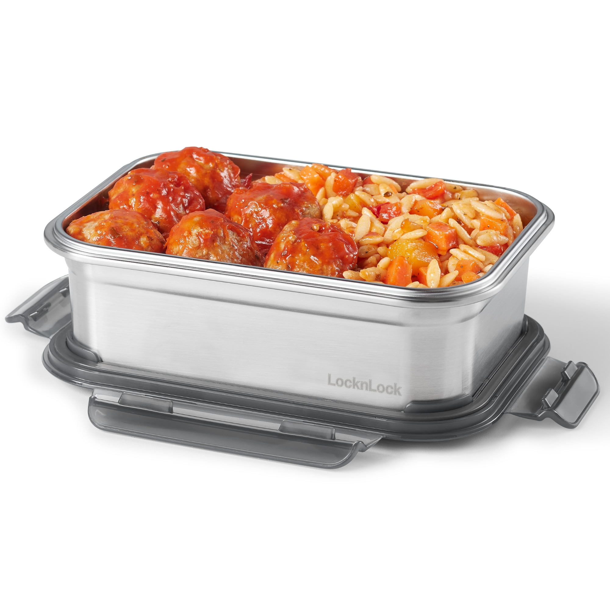 Starfrit LocknLock STEEL - Stainless Steel Container - 40oz/1.2L - Airtight & Leakproof - 4-Sided Locking Lid, Stainless Steel