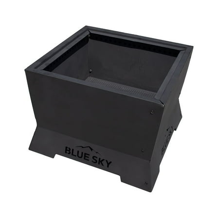 Blue Sky Outdoor Living Square Steel Peak Smokeless Patio Fire Pit, Black