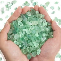 Sinkoo Natural Green Flourite Crystals Bulk 0.66 Lb/300g Small Tumbled Chips Crystal Stone Decorative Pebbles for Home Decoration & Fish Turtle Tank, Vase Filler, Plants Decor