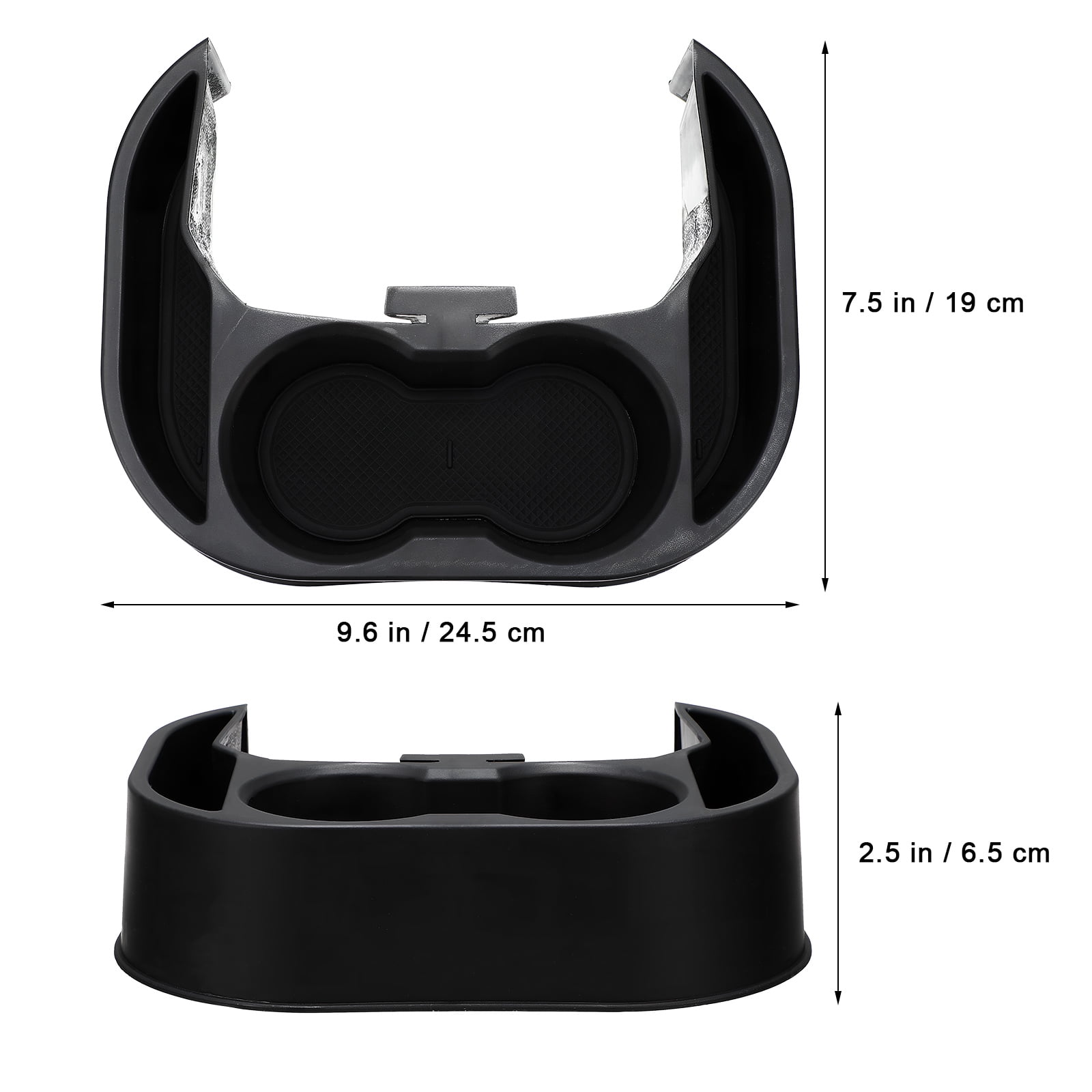 LULULION Car Cup Holder Backseat Black Plastic Large Capacity Storage Organizer for Car Interior