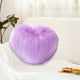 thumbnail image 4 of Almohada De Peluche Cojín de felpa sintética en forma de corazón, 40x30 cm, pelo largo, ideal para sofá, sala de estar o como regalo. Color morado. 1 unidad. Rkxzt, 4 of 8