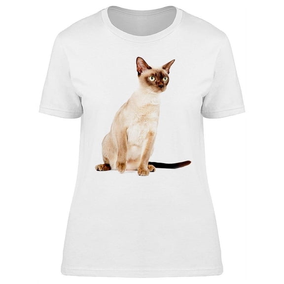 Cat Isolated Looking At One Side T-Shirt Women -Image by Shutterstock, Female Small