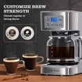 thumbnail image 3 of pupikeji 12-Cup Programmable Coffee Maker, Regular & Strong Brew Drip Coffee Machine for Home and Office, Glass Carafe, Pause & Serve, Auto Shut Off, Gray & Stainless Steel, 3 of 18