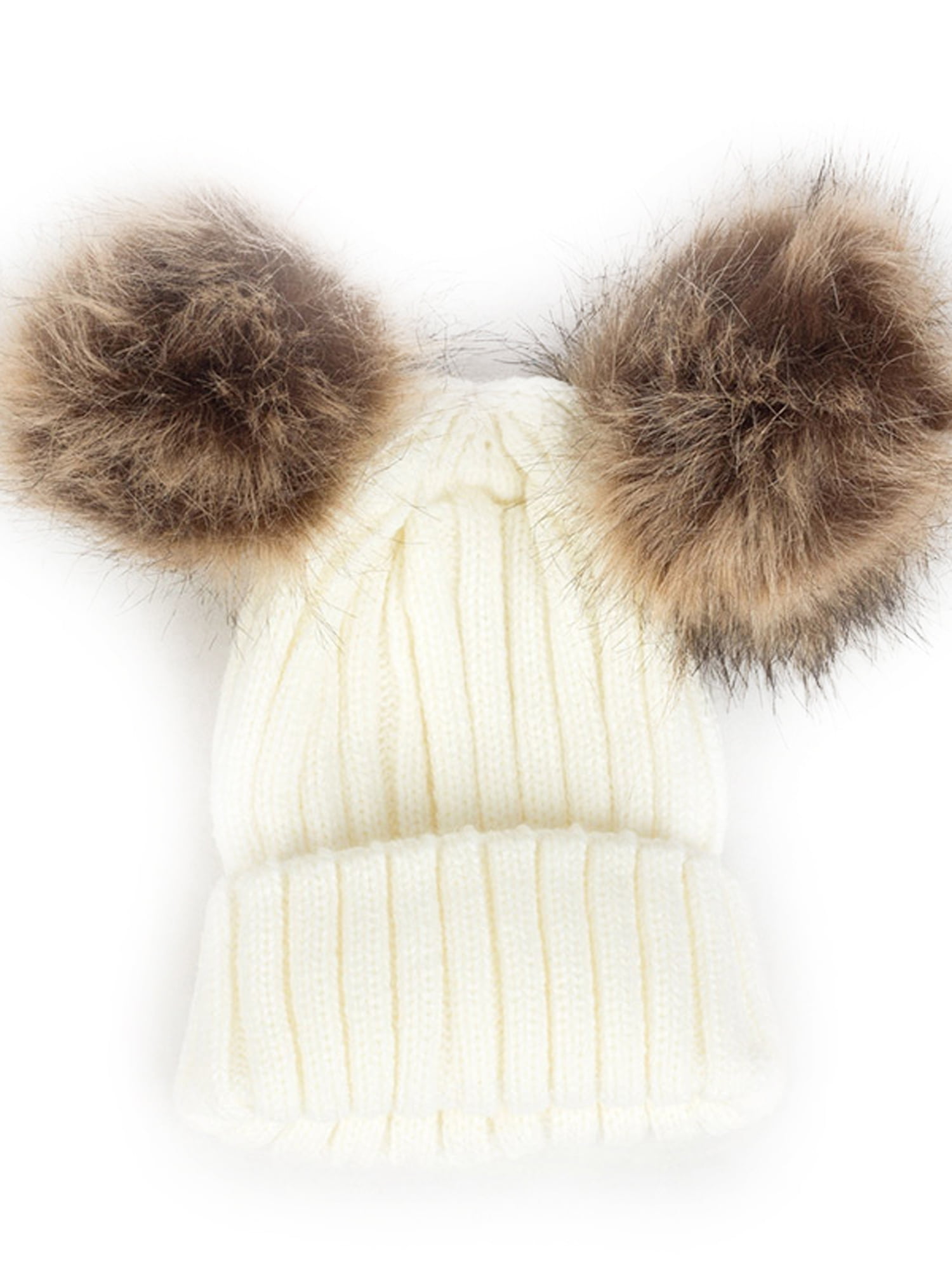 Warm Toddler Kid Girl&Boy Baby Infant Winter Crochet Knit Fur Pom Hat Beanie Cap