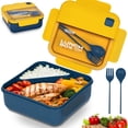 thumbnail image 1 of Lonchera Cuadrada Portátil Bento Box Magma Life con Divisiones Incluye Cuchara y Tenedor, 1 of 9