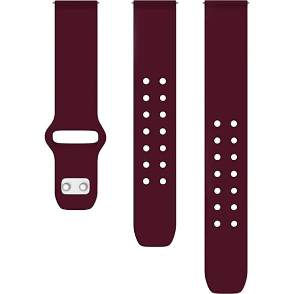 Samsung Quick Change Silicone Sport Watch Band Compatible with Samsung and More (20mm - Maroon)