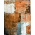 thumbnail image 5 of Fall Blanket Orange Grey Flannel Fleece Throw Blankets Soft Breathable Rustic Paint Art Graffiti Lattice Warm Cozy Decorative for Sofa Chair Bedroom All Seasons Use 60" x 80", 5 of 6