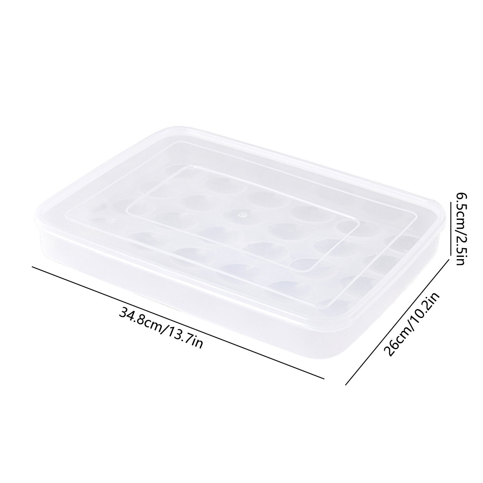 Vadktai Singles Layer Refrigerator Egg Storage Box Stackable Egg Organizer Antis-Roll Lid for Freshness Clear Plastic Kitchen Food Container
