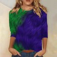 thumbnail image 2 of YUGYXL Women's Casual 3/4 Sleeve Clothes Mardi Gras Colorful Graphic Tshirts Lounge Crew Neck Lightweight Cozy Blouse Summer Tunic Fit Tees Theme Party Tops Sales, 2 of 5