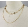 thumbnail image 3 of Pomina Worn Gold Silver Thick Chunky Fashion Chain Necklace Carabiner Lock Pendant Paperclip Link Cuban Chain Necklace for Women Men, 3 of 8
