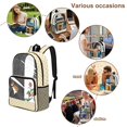 thumbnail image 5 of ZIATUBLES Clear Backpack, Heavy Duty Fabric & PVC Transparent Bookbag with Corgi Bicycle Flowers Polka Dots Print, Large Capacity See Through Backpack for School College Work Travel Security, 5 of 7