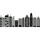 thumbnail image 1 of Pegatinas de pared de paisaje urbano, siluetas de edificios de la ciudad, calcomanías de vinilo para decoración de habitaciones., 1 of 9