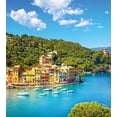 thumbnail image 3 of Italy Duvet Cover Set, Portofino Landmark Aerial Panoramic View Village and Yacht Little Bay Harbor, Decorative 2 Piece Bedding Set with 1 Pillow Shams, Twin Size, Blue Green Yellow, by Ambesonne, 3 of 3