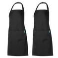 thumbnail image 1 of Generic 2-Pack Adjustable Waterproof Kitchen Aprons with Large Pockets, Unisex Black Design for Cooking, BBQ, and Crafting, 1 of 6