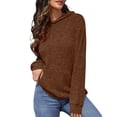 thumbnail image 5 of VOUZZA Hoodies for Women Solid Color Long Sleeve Pullover Sweatshirt with Pocket, Casual Hooded Sweater Top for Fall Winter, 5 of 8
