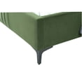 thumbnail image 6 of Mid-Century Modern Queen Bed Frame with Velvet Upholstered Headboard in Moss Green, Elegant Platform Bed with Wood Slat Support, 6 of 10