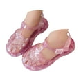 thumbnail image 5 of Gubotare Toddler Girl Sandals Jelly Sandals for Girls Kids Toddler Princess Dress Up Flat Colorful Mary Jane Shoes Rainbow Summer Casual Sandal (Pink,Size 12), 5 of 9