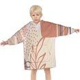 thumbnail image 3 of Orange Boho Abstract and Plant Pattern Blanket Hoodies for Kids 6-13YR Oversize Wearable Blanket Hoodies for Boys Girls Teens, 3 of 7