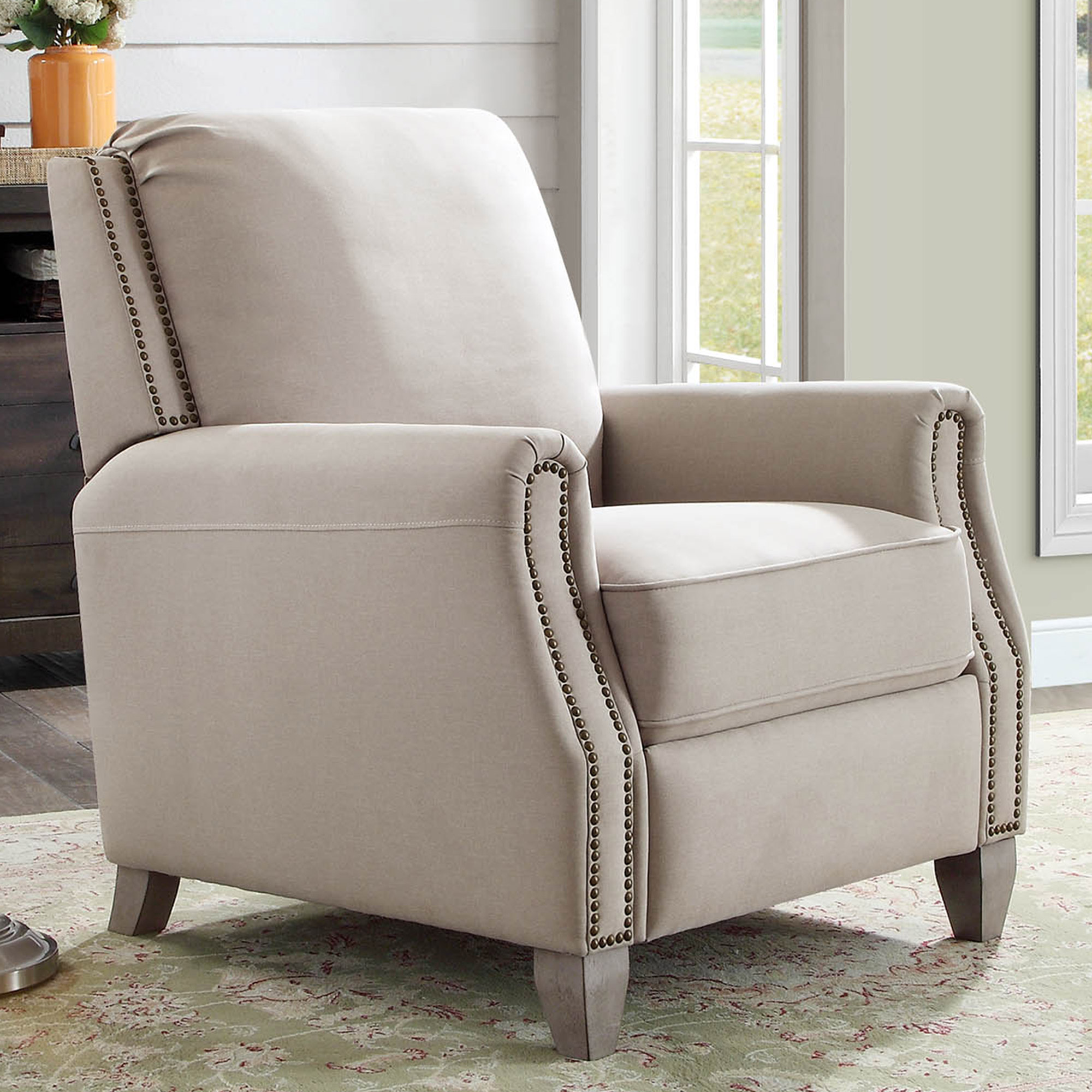 Better Homes and Gardens Pushback Recliner, Taupe Fabric Upholstery - image 3 of 7