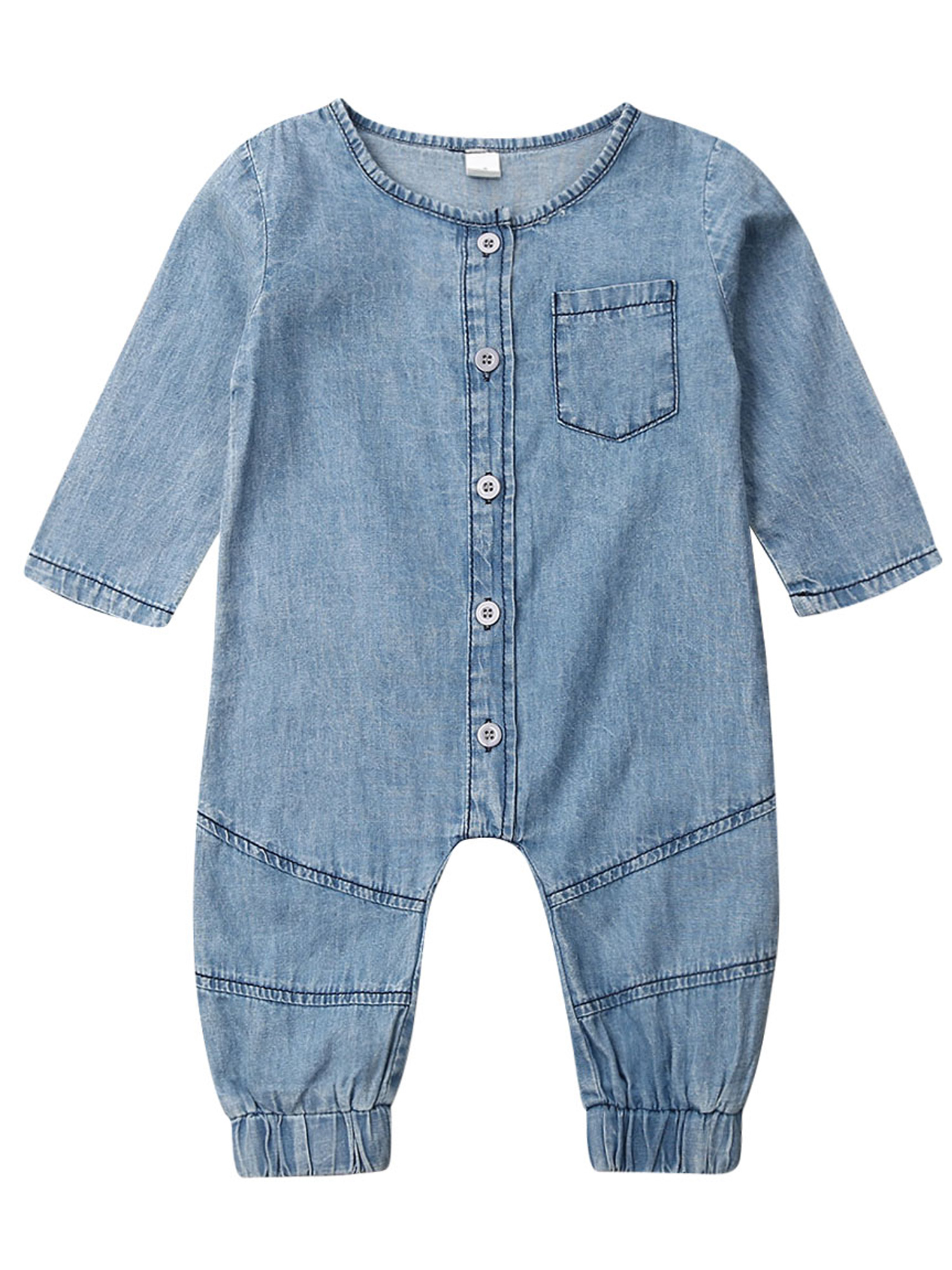 Children Baby Boy Girl Jean Overalls Toddler Denim Cute Workwear Body Suit Easy Wear Outdoor Fashion