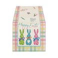 thumbnail image 3 of Easter Linen Table Runner and Placemat Set, Heat Insulation Table Cloth for Kitchen Dining Table, Decorative Table Linen for Easter Party Family Gathering and Holiday Meals, 12.99*70.87in, D, 3 of 5