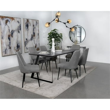 Coaster Smith 7-piece Wood Dining Set with Ceramic Top Black and Gunmetal