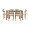 thumbnail image 3 of Linon Miles Seven Piece Upholstered Dining Set in Rustic Natural Wood Finish, 3 of 14