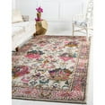 thumbnail image 6 of 6' x 9' Ivory and Pink Traditional Rectangular Area Throw Rug, 6 of 6