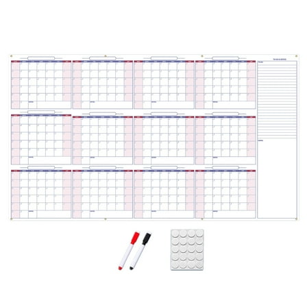 2026 Full Year Calendar Wall Planner 2026 Yearly Planner Erasable Wall Planner Calendar Undated for Home Office