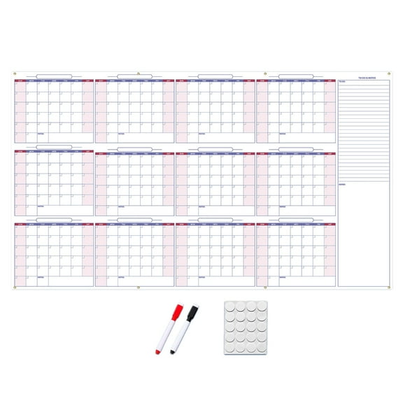 2026 Full Year Calendar Wall Planner 2026 Yearly Planner Erasable Wall Planner Calendar Undated for Home Office